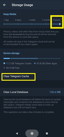 کاهش مصرف اینترنت تلگرام با حذف نکردن فایل های کش تلگرام