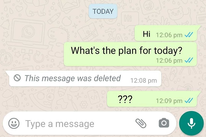 حذف پیام whatsapp به صورت دوطرفه