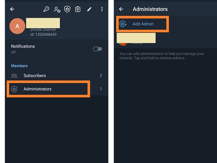 افزودن ادمین به کانال تلگرامی