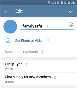 تنظیمات گروه در تلگرام